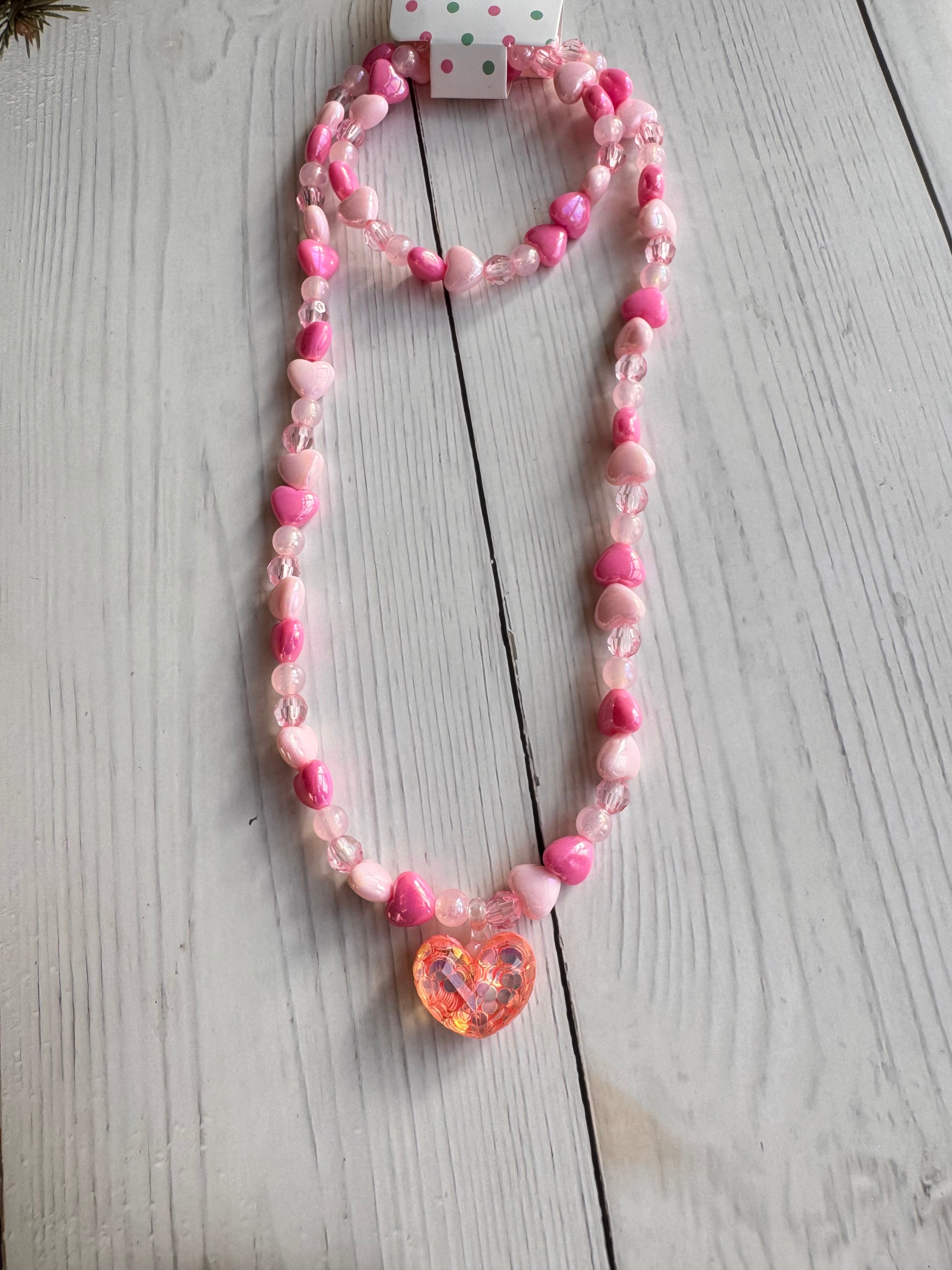 The Sparkly Sweetheart Handmade Necklace & Bracelet Set