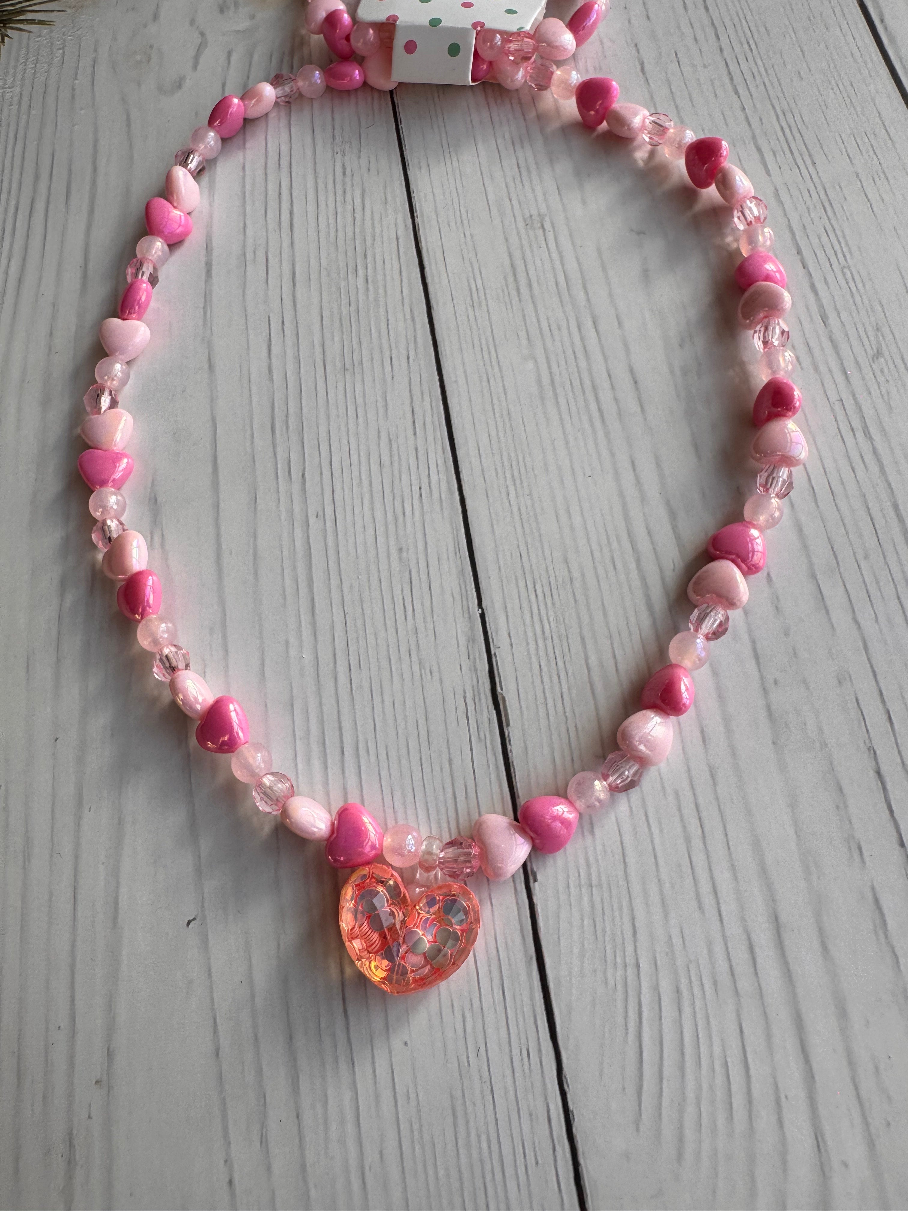 The Sparkly Sweetheart Handmade Necklace & Bracelet Set
