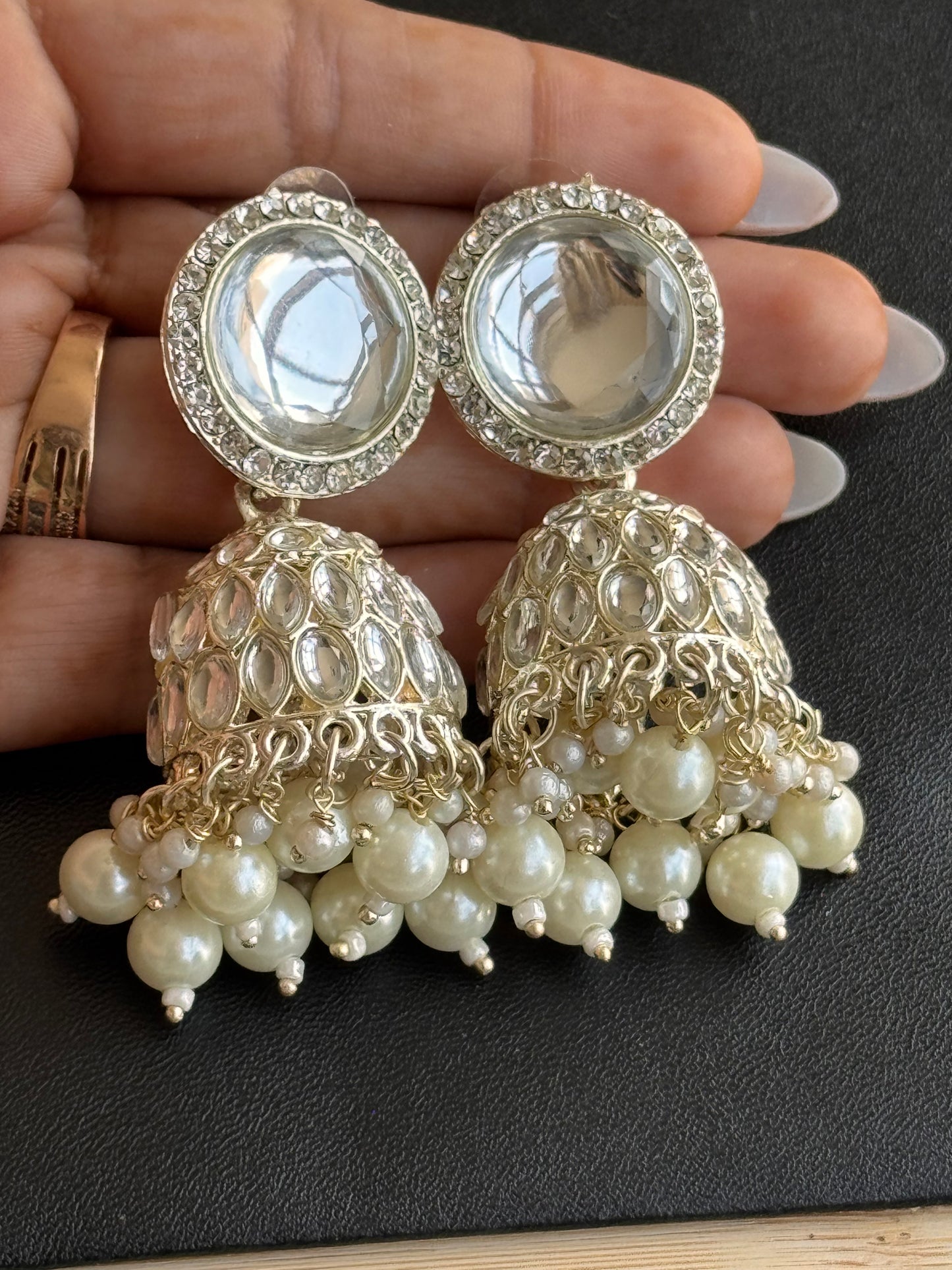 The Noor Kundan & Pearl Jhumkas