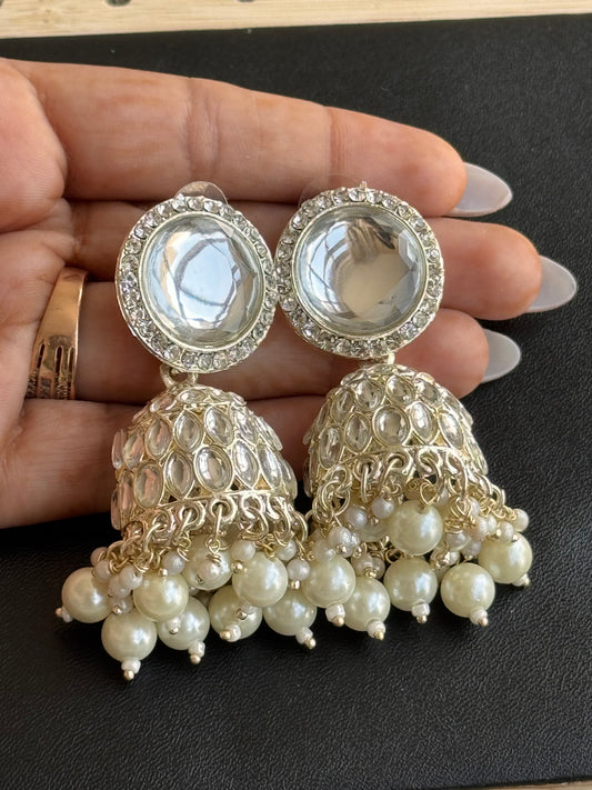 The Noor Kundan & Pearl Jhumkas