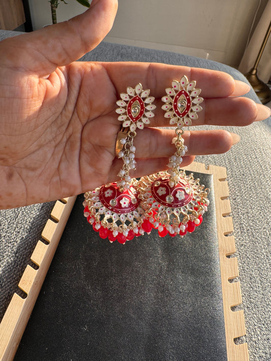 The Rati Ruby Minakari Drape Jhumkas