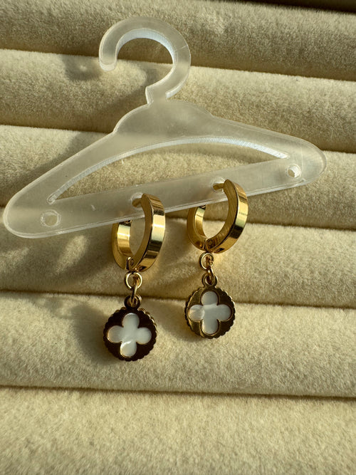 Clover Blossom Gold Huggie Earrings