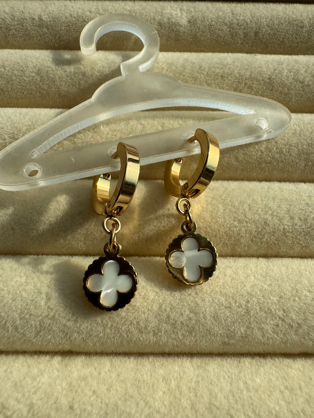 Clover Blossom Gold Huggie Earrings