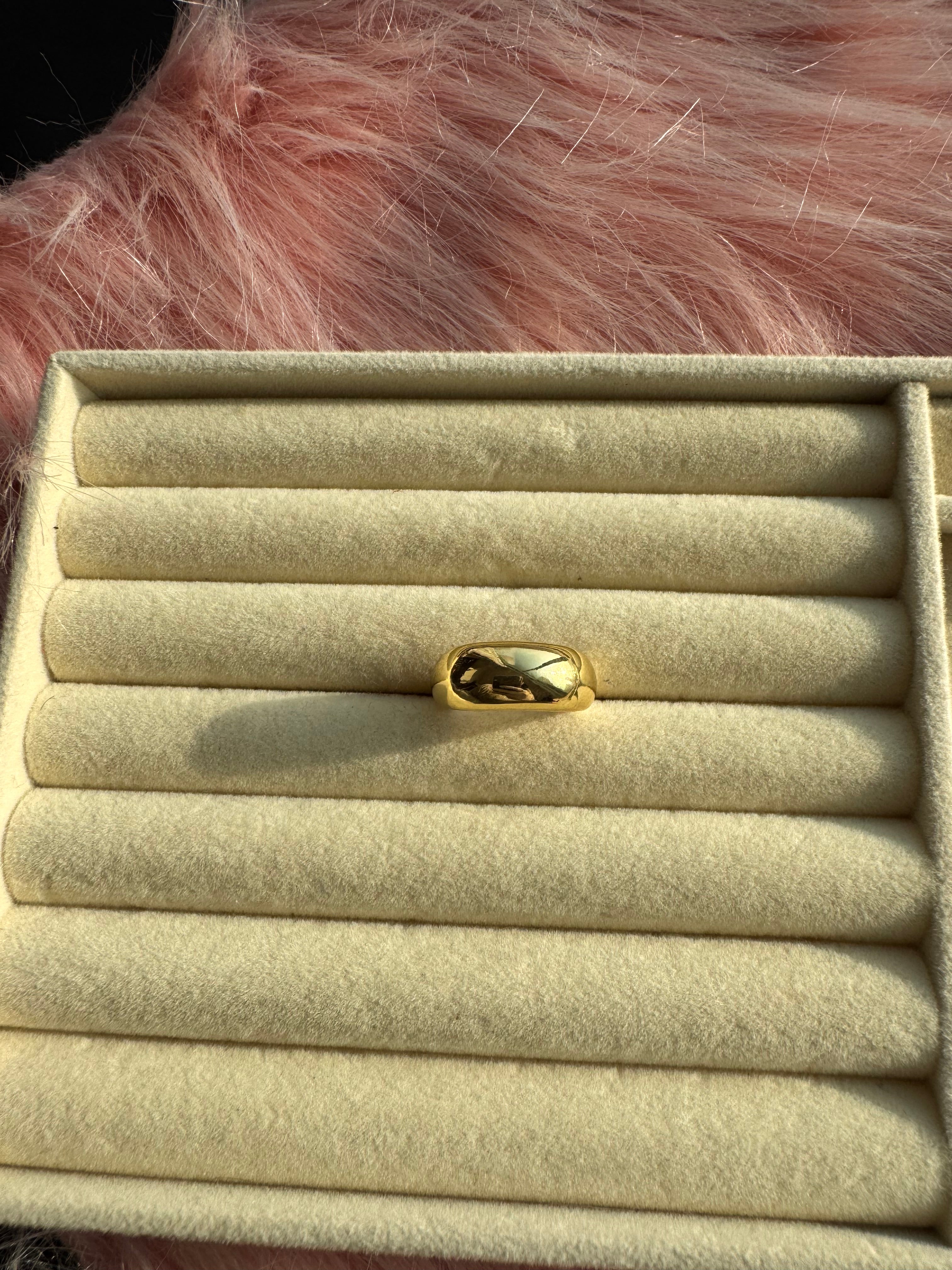 The Molten Curve Gold Adjustable Ring