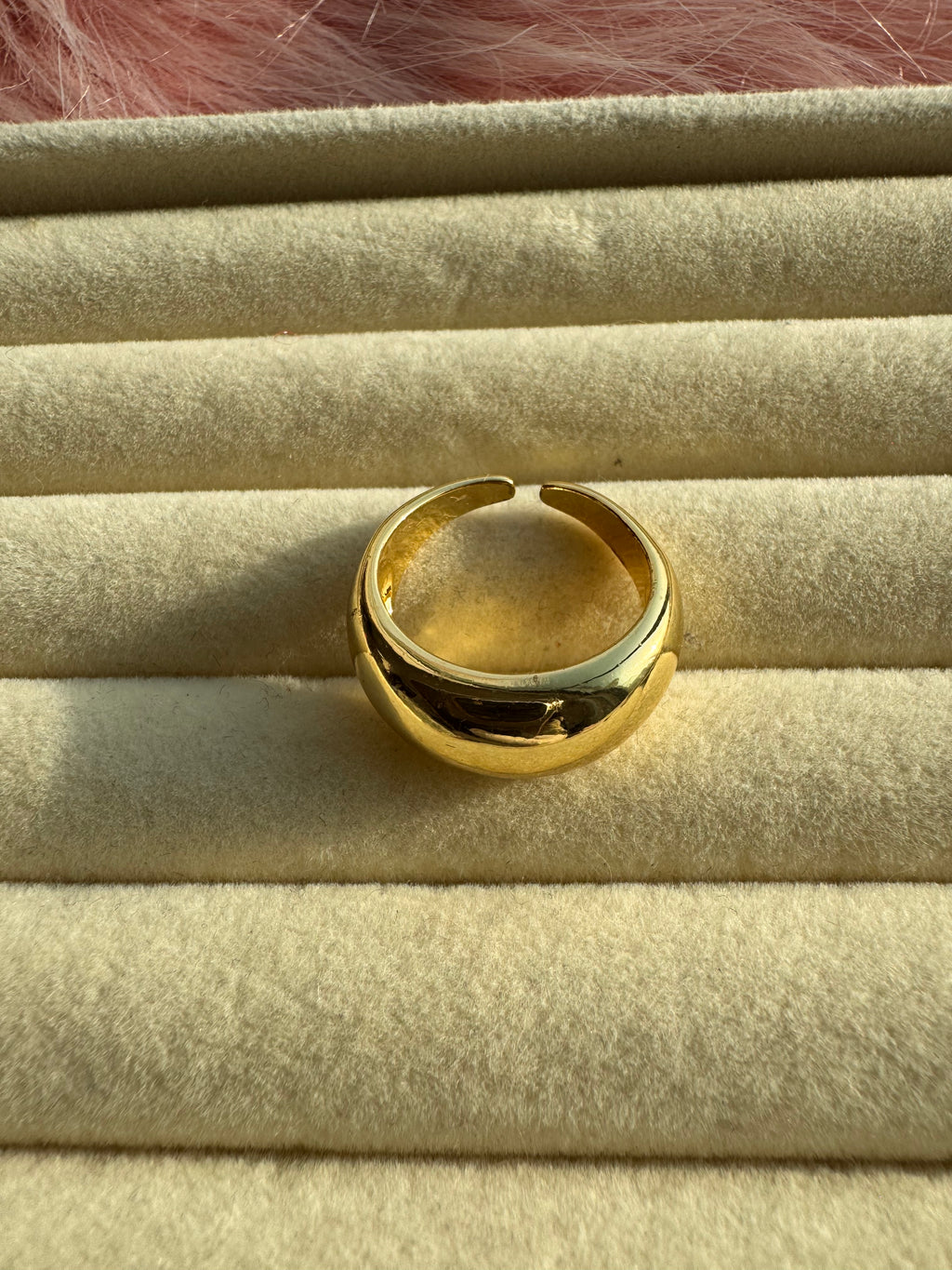 The Molten Curve Gold Adjustable Ring