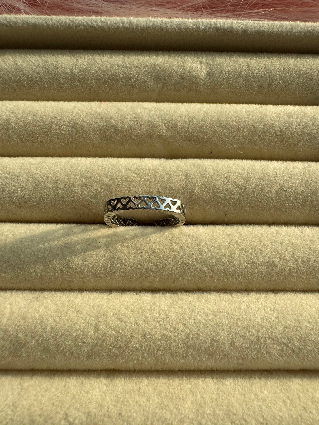 The Interlocking Hearts Silver Adjustable Ring