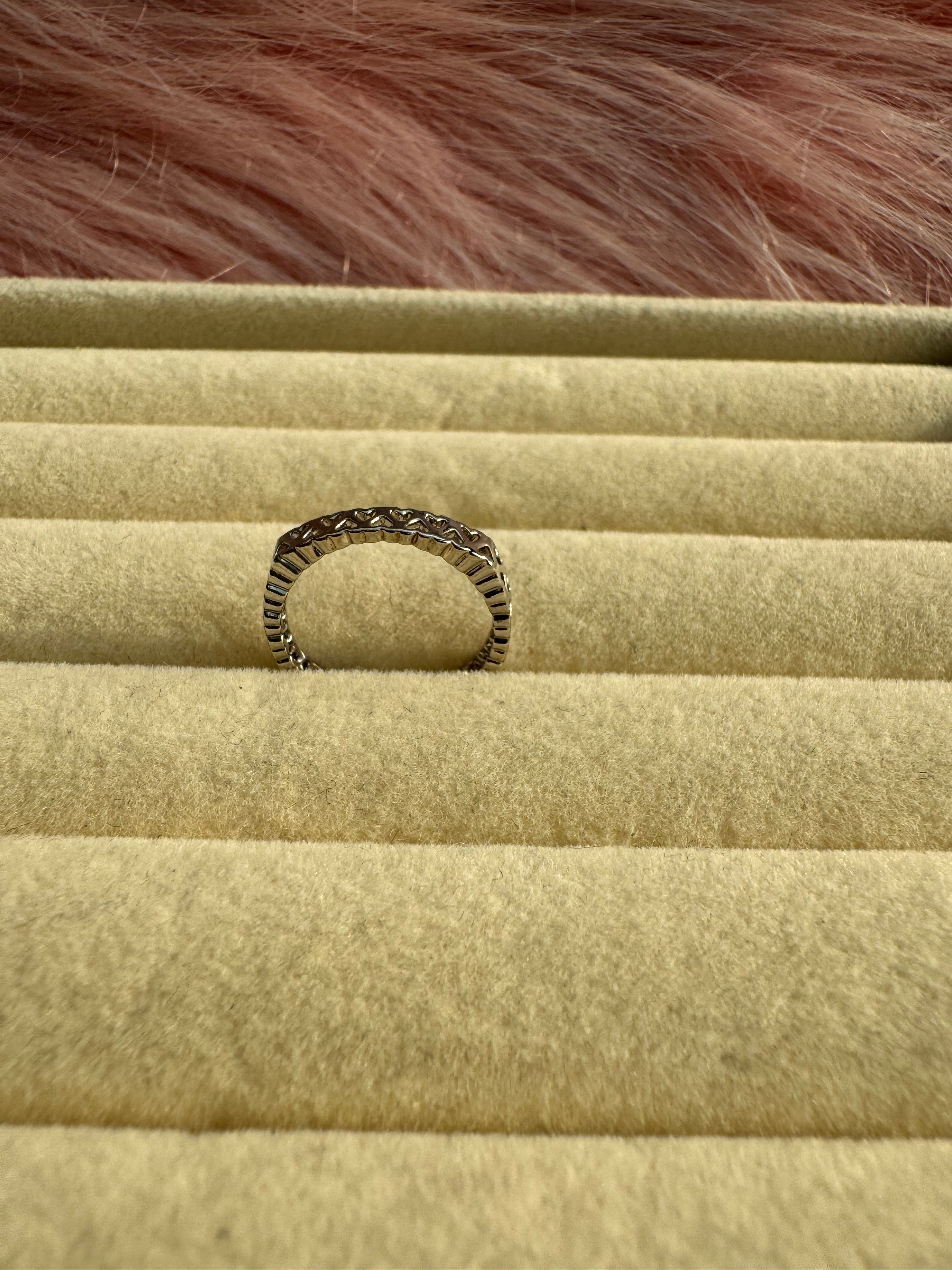 The Interlocking Hearts Silver Adjustable Ring