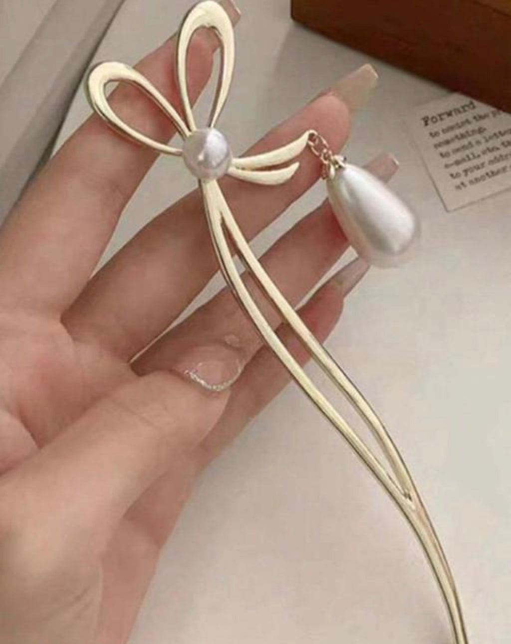 Pearl Bow Hair Pin