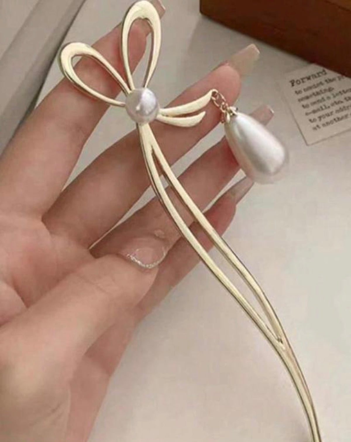 Pearl Bow Hair Pin