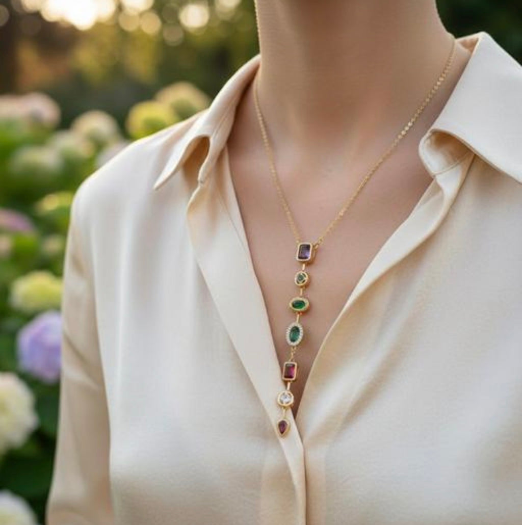 Crystal Cascade Pendant Necklace