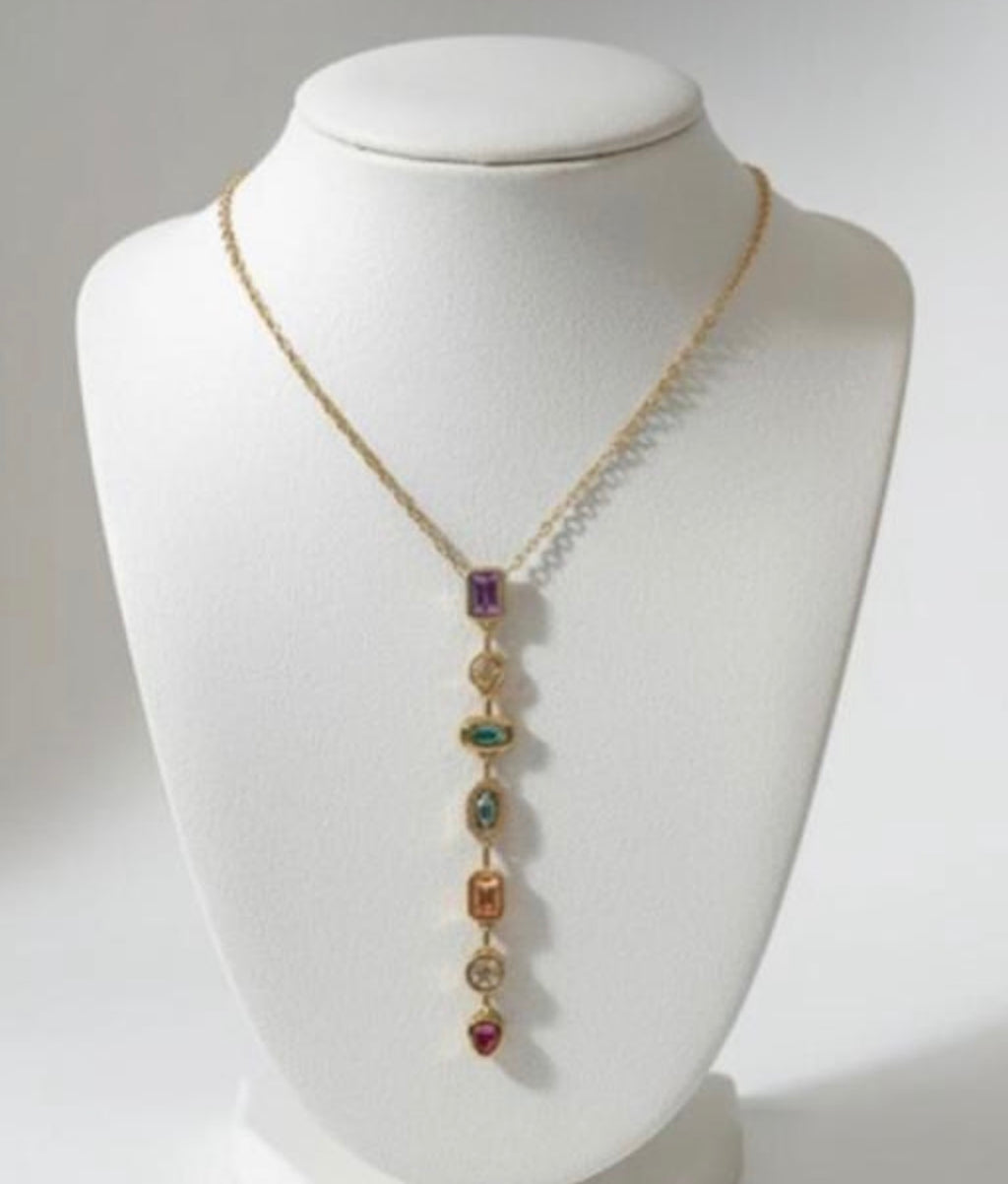 Crystal Cascade Pendant Necklace