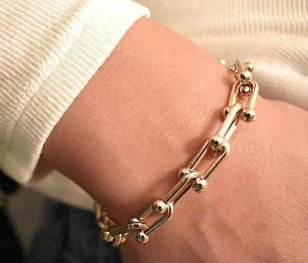Gold-Tone Chunky Link Bracelet