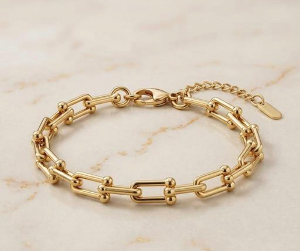 Gold-Tone Chunky Link Bracelet