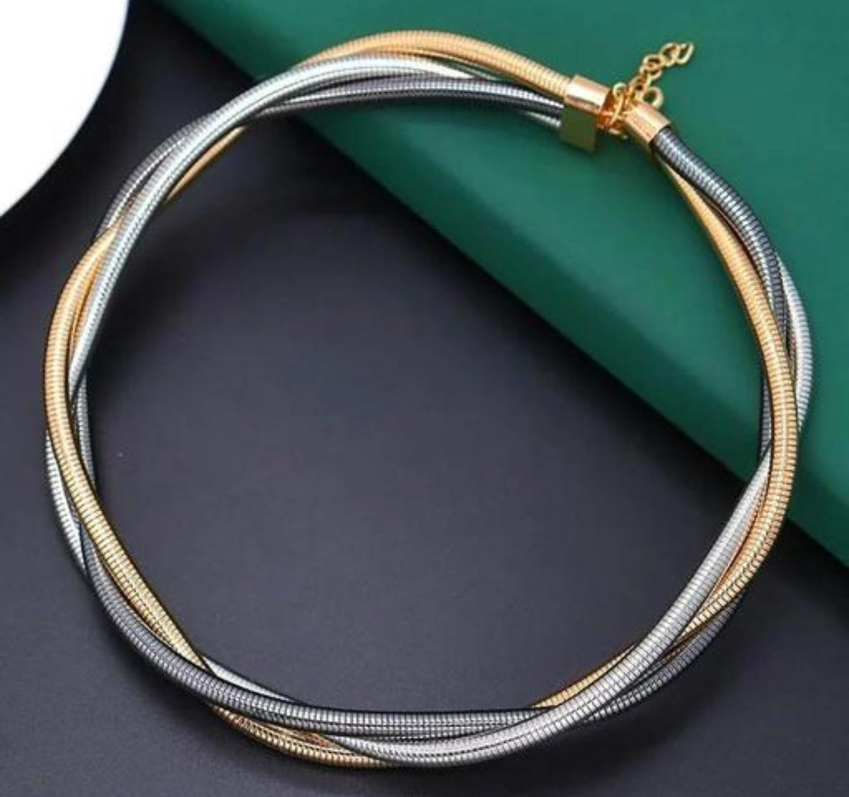 Mixed-Metal Twisted Collar Necklace