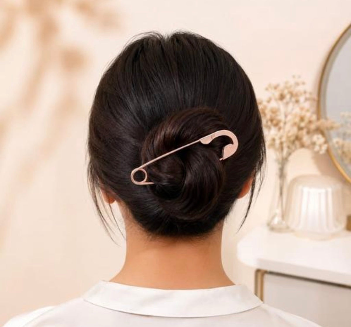 Hair Bun Silver Pin