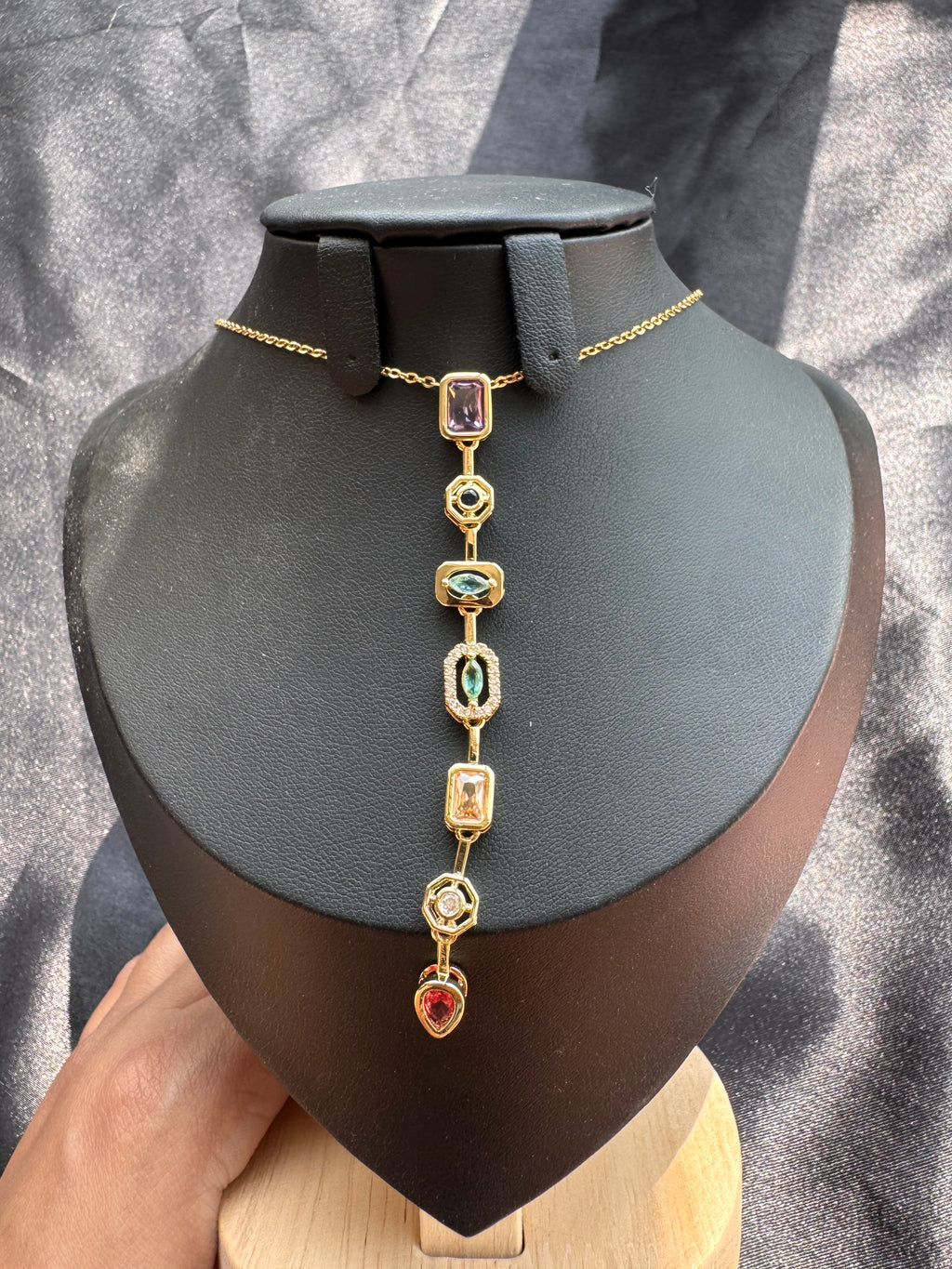 Crystal Cascade Pendant Necklace