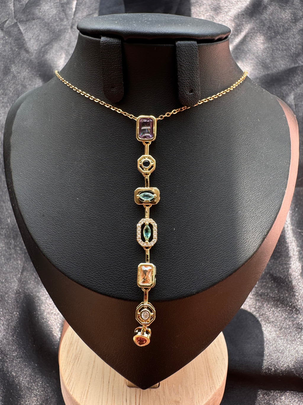 Crystal Cascade Pendant Necklace