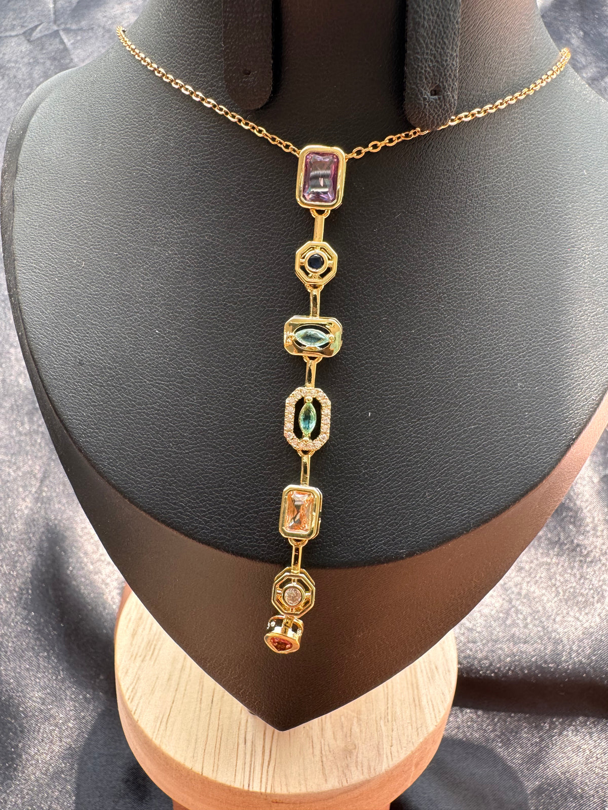 Crystal Cascade Pendant Necklace
