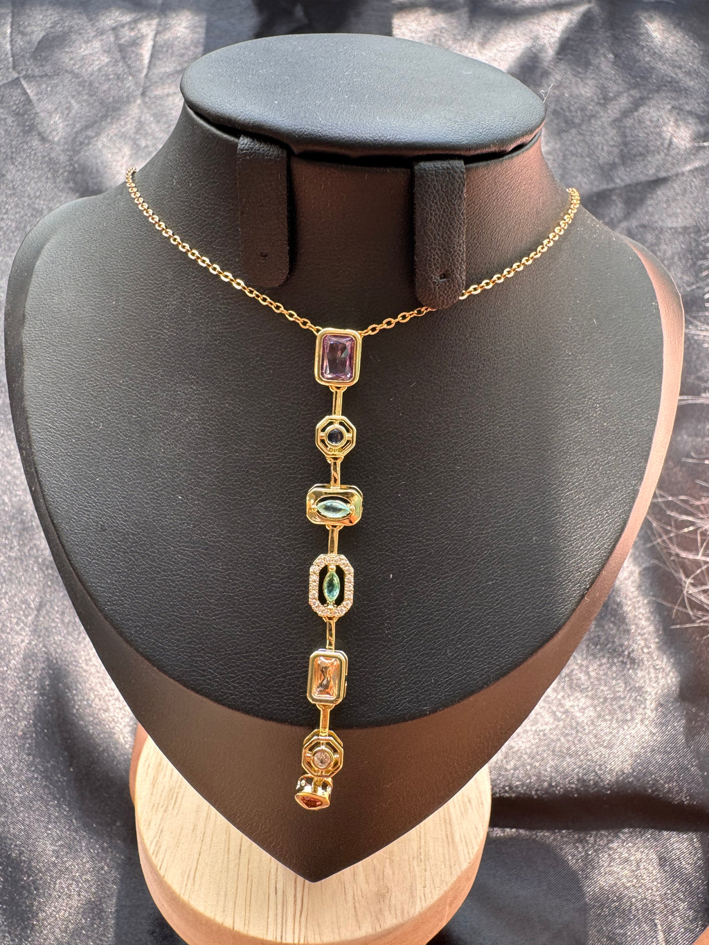 Crystal Cascade Pendant Necklace