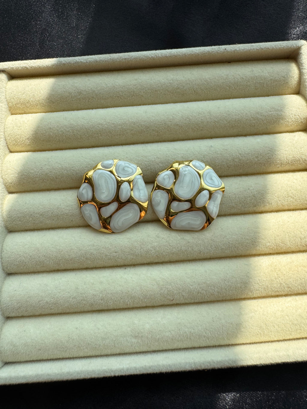 Ivory Mosaic Statement Earrings
