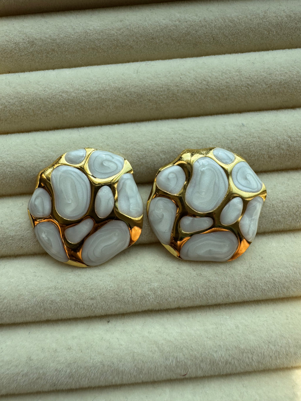 Ivory Mosaic Statement Earrings