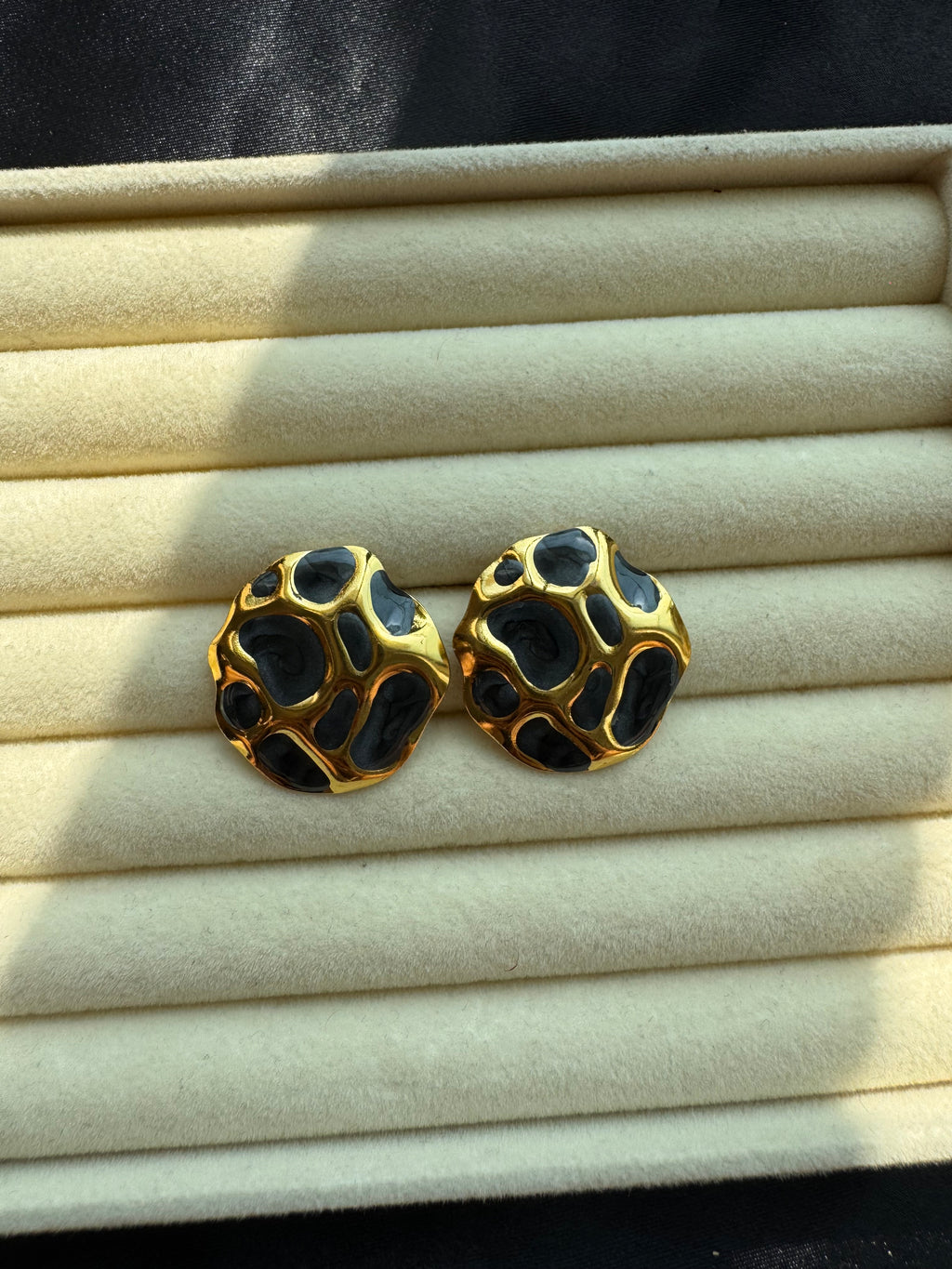 Molten Noir Statement Earrings