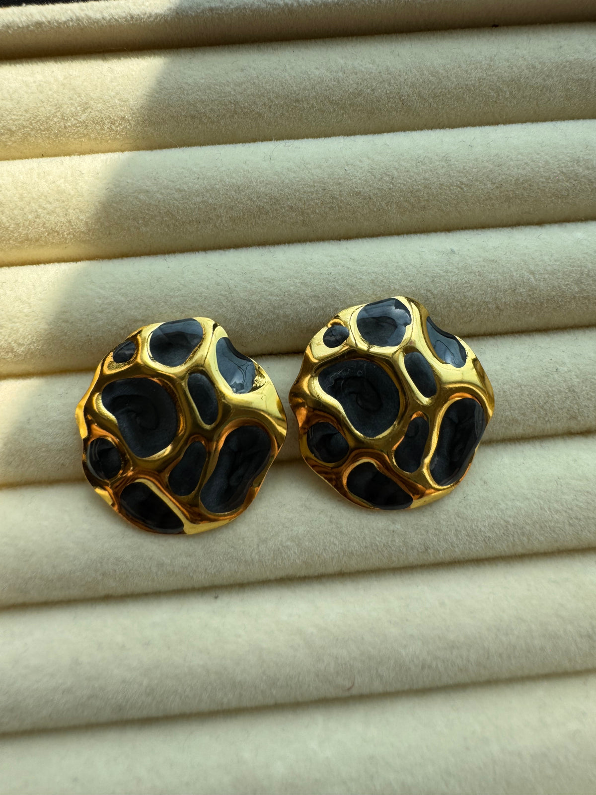 Molten Noir Statement Earrings