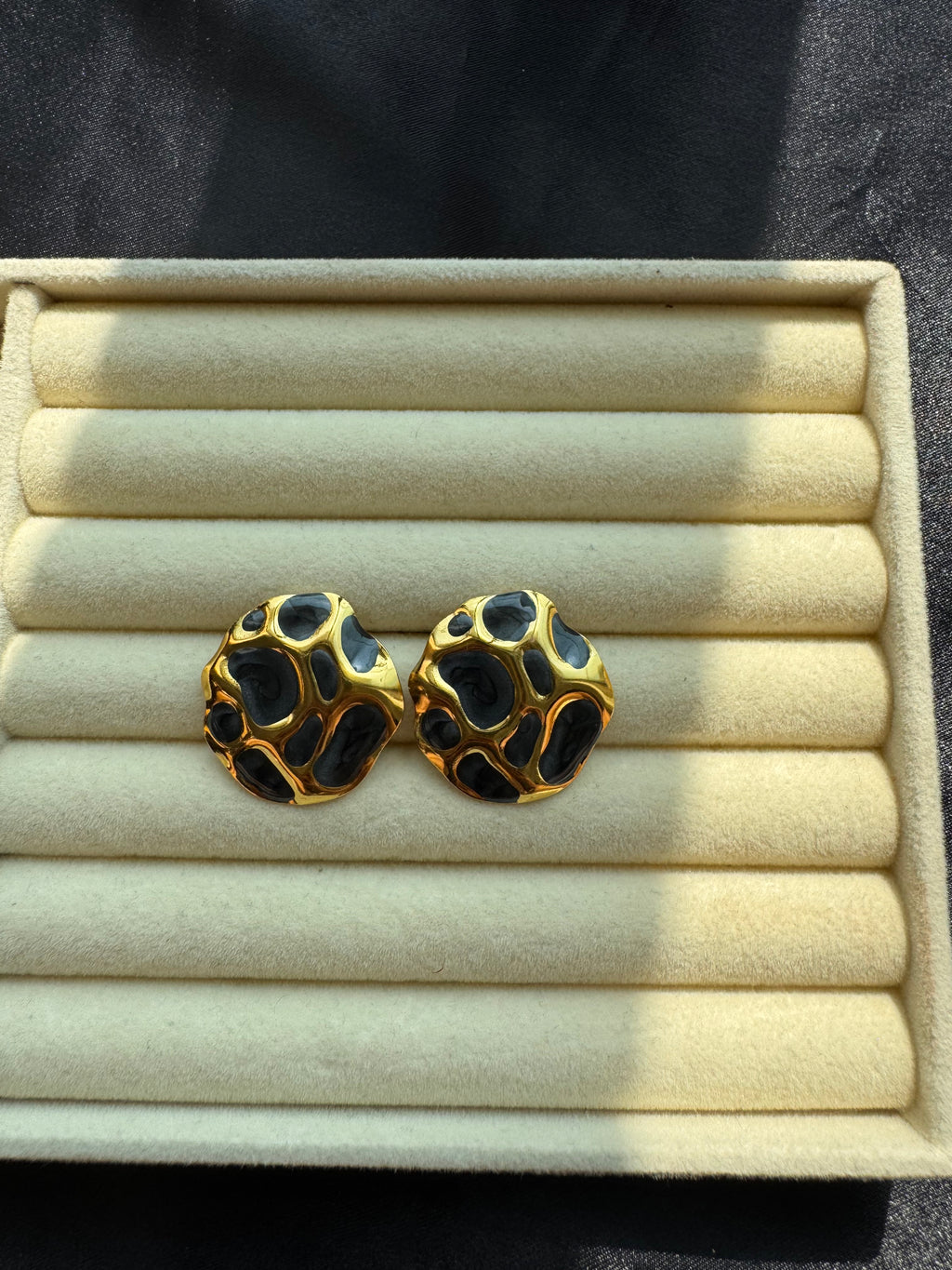 Molten Noir Statement Earrings