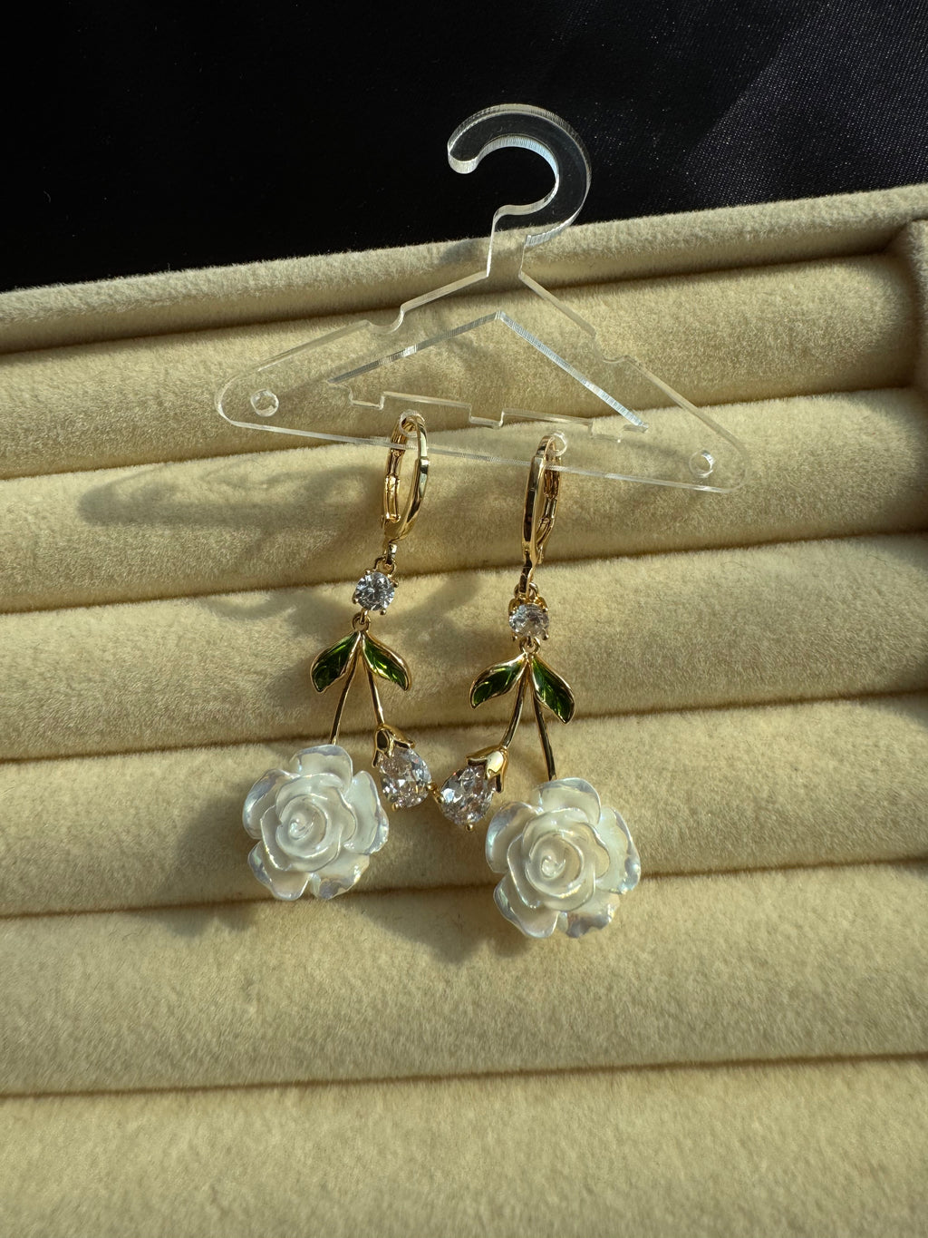 Ivory Rose Garden Drop Earrings