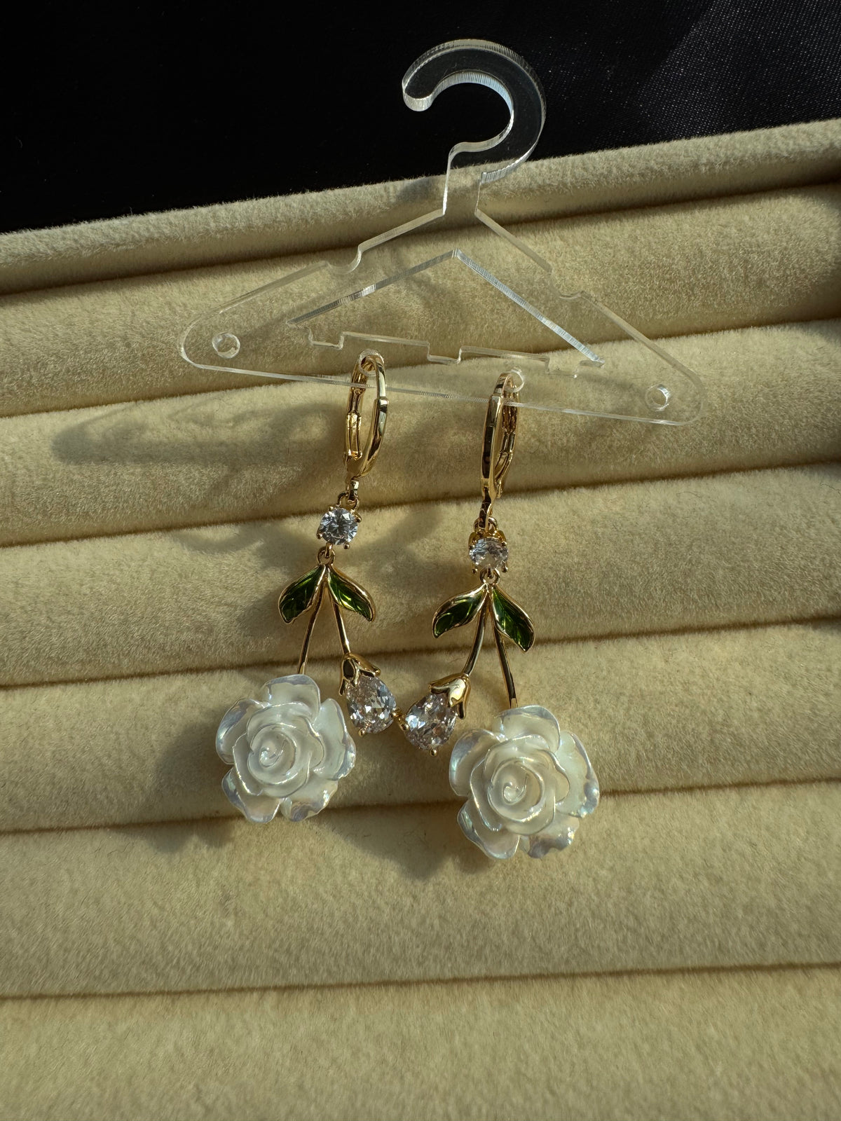 Ivory Rose Garden Drop Earrings