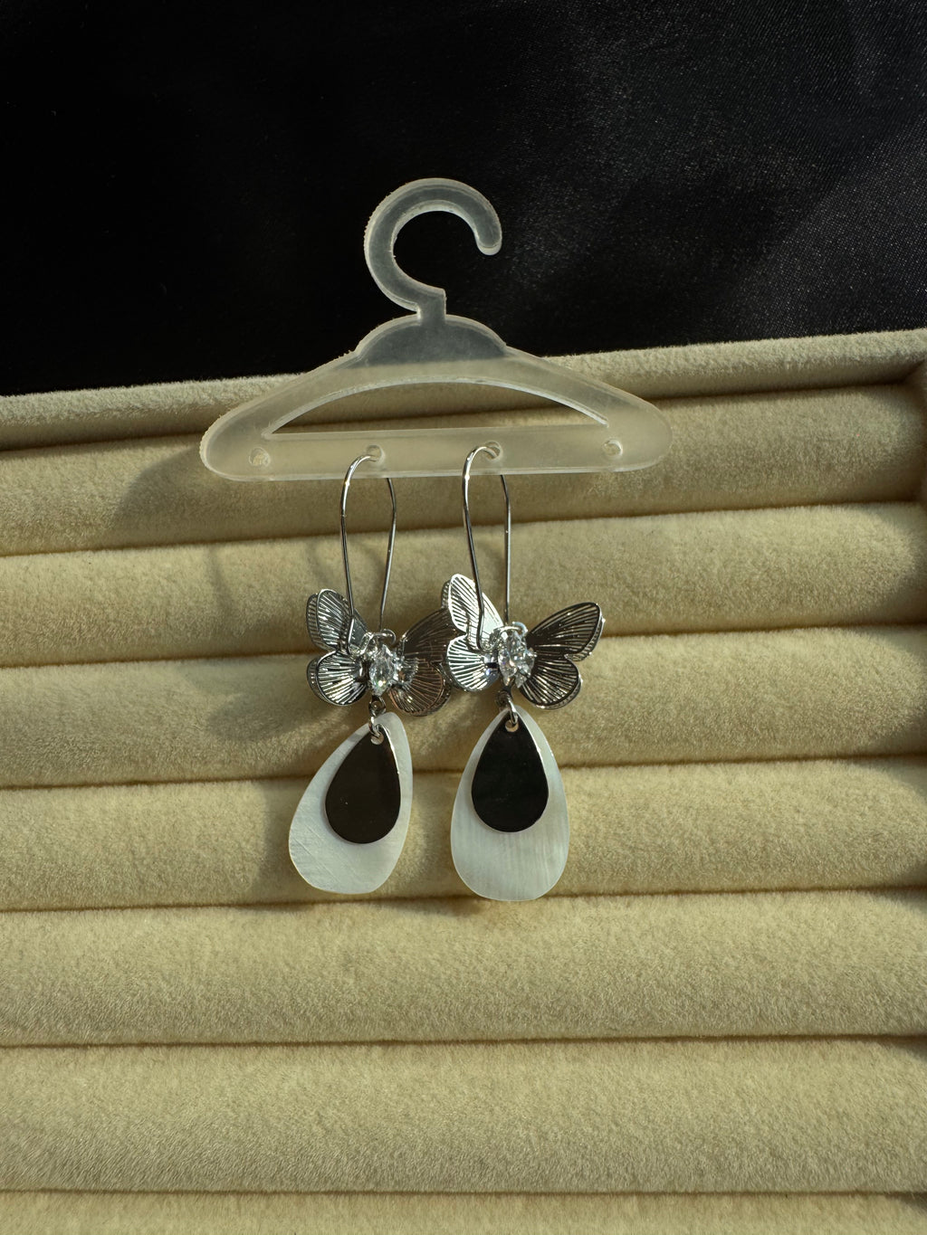 Midnight Butterfly Drop Earrings