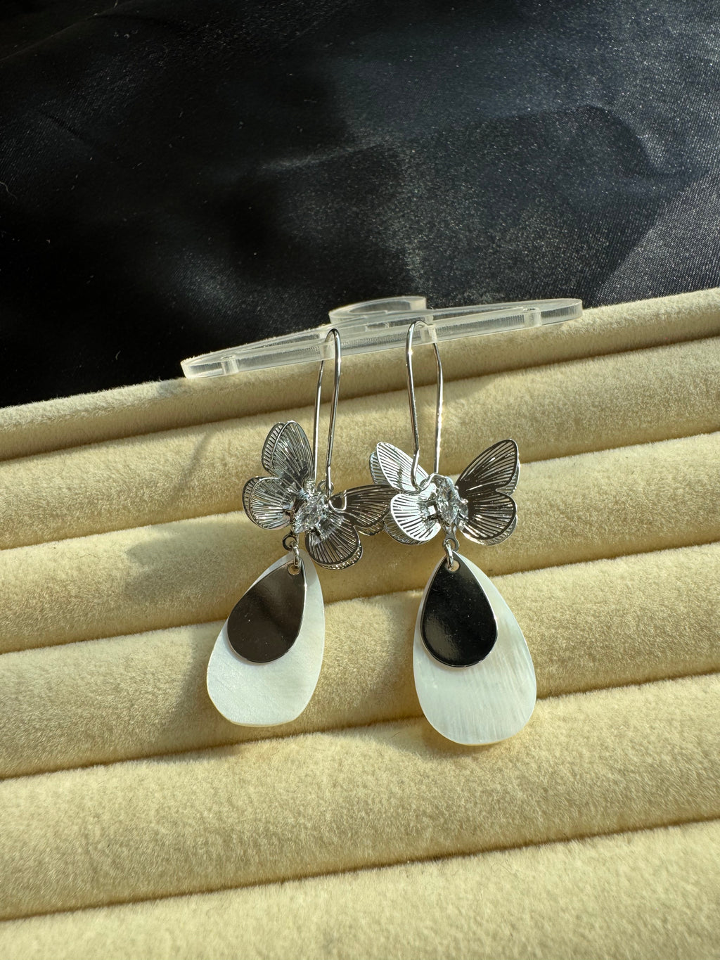 Midnight Butterfly Drop Earrings