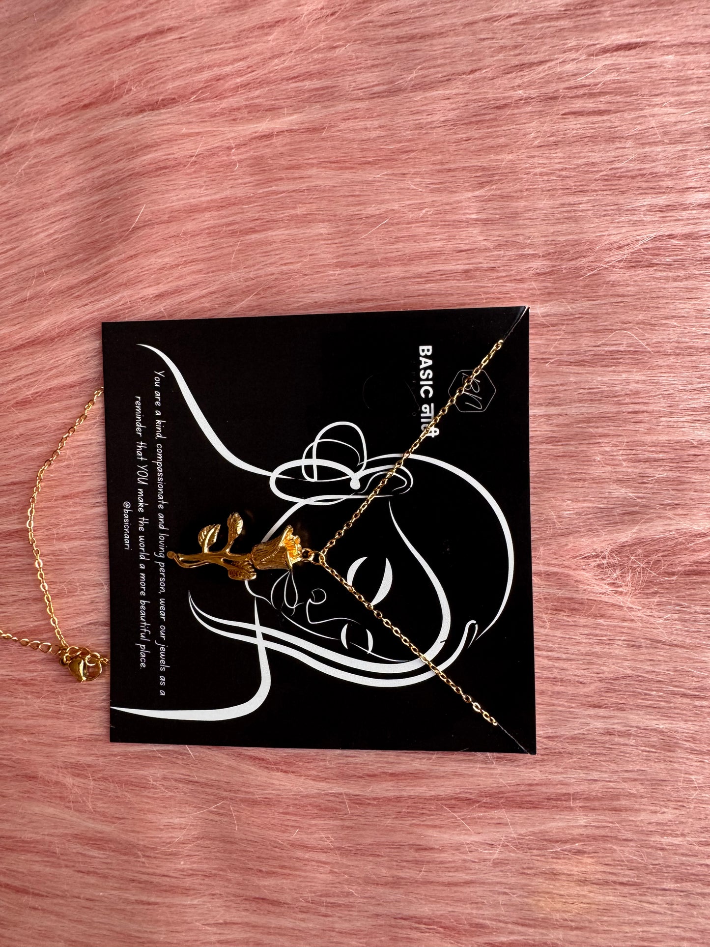 Golden Bloom Rose Pendant