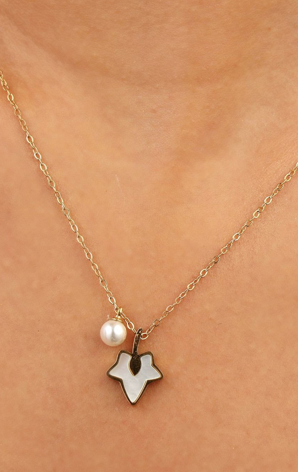 The Pearl & Ivy Leaf Charm Necklace