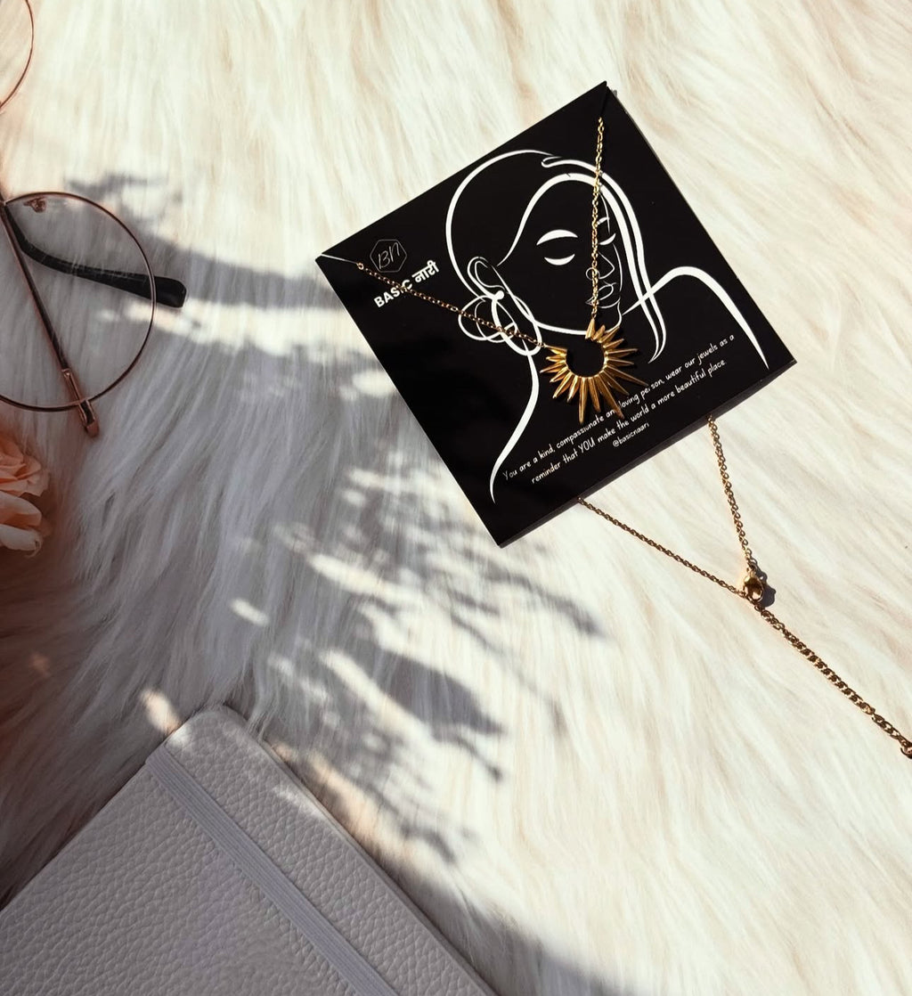 The Sunburst Flare Crescent Necklace