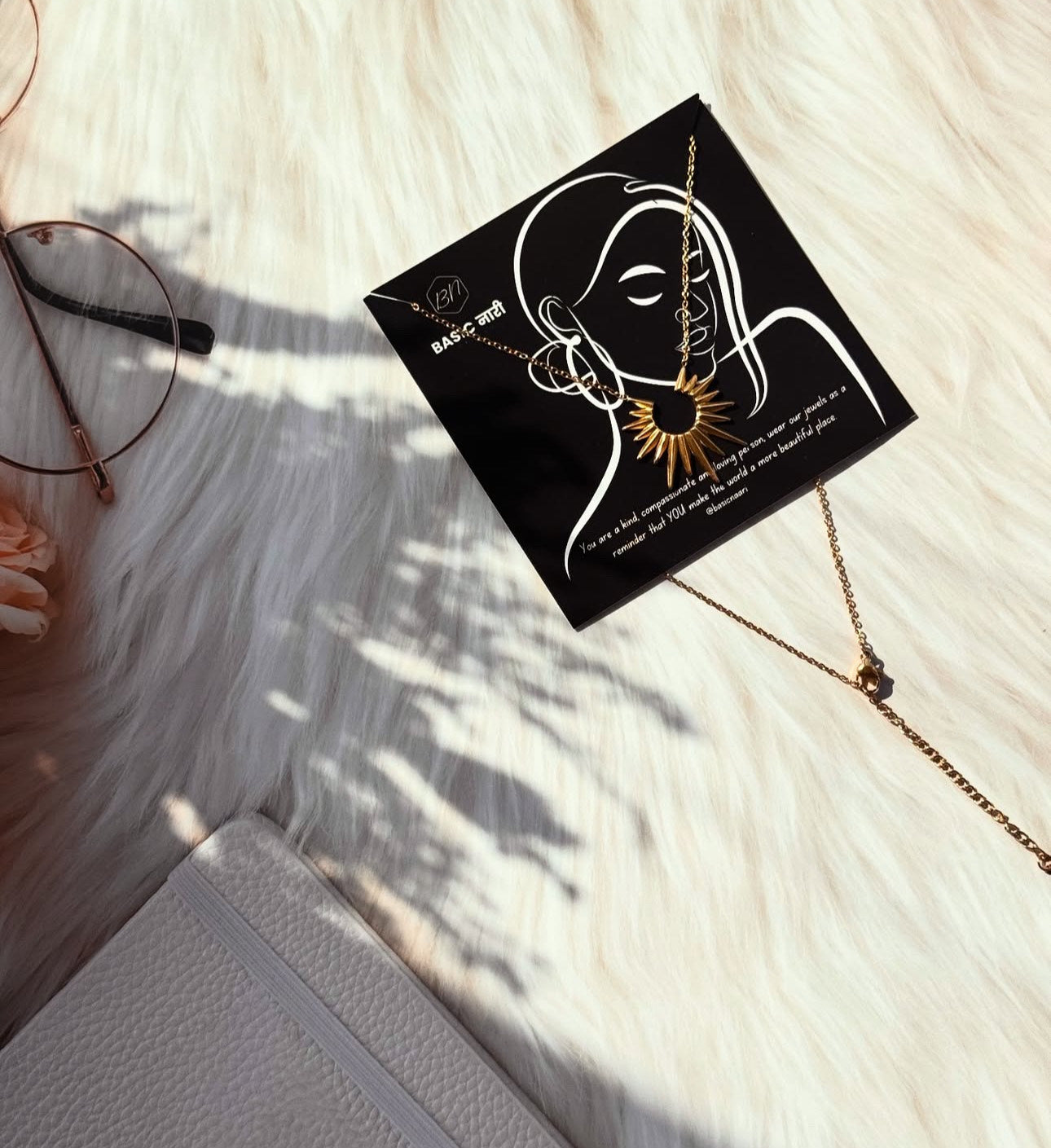 Golden Sunburst Pendant Necklace