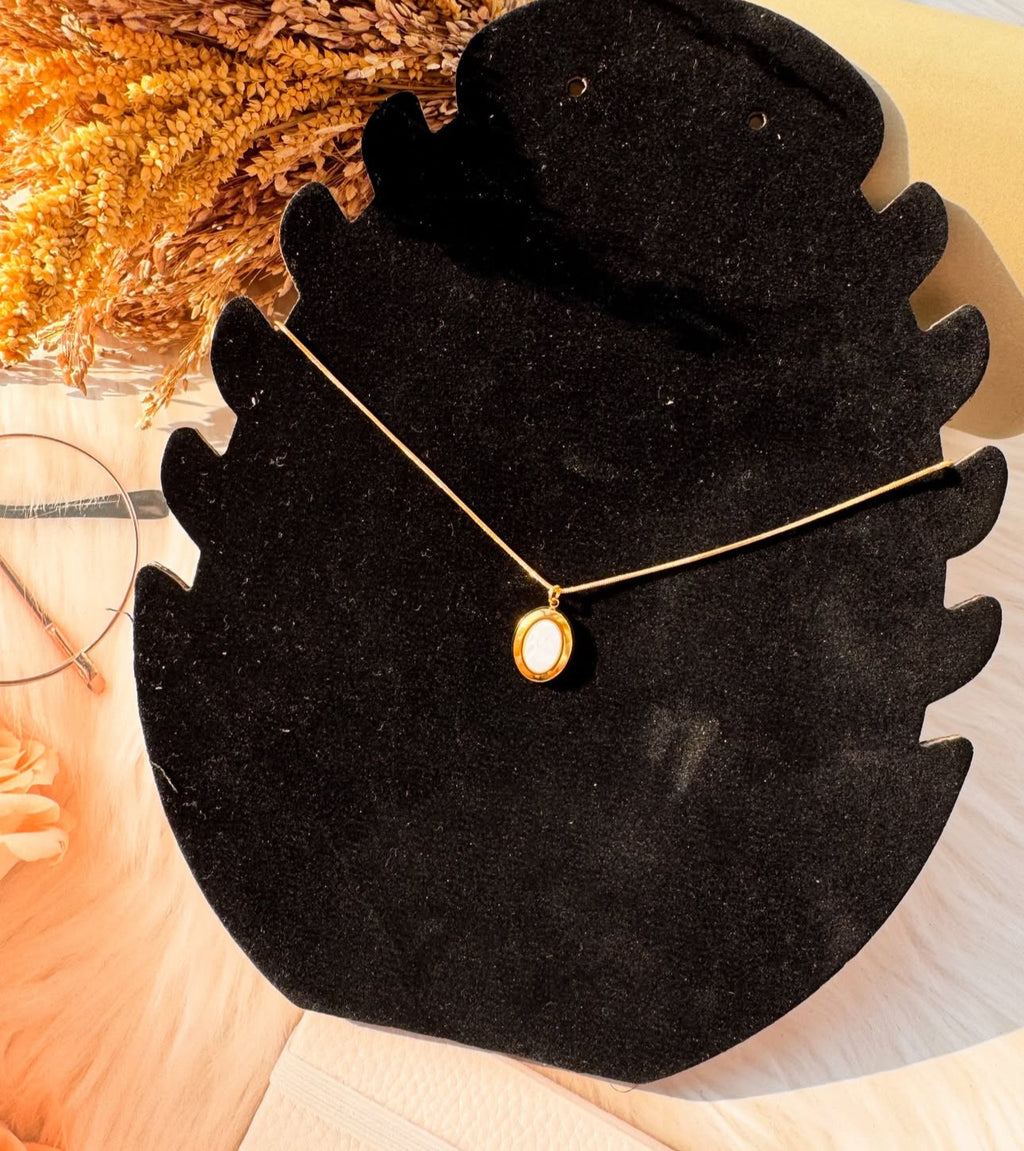The Pearl-Lustre Oval Medallion Necklace