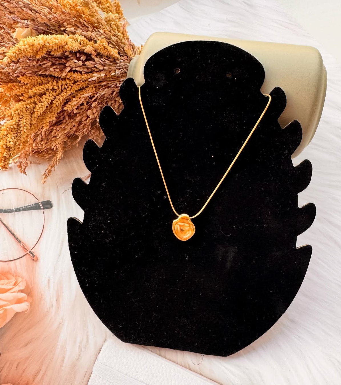 The Molten Gold Organic Medallion Necklace