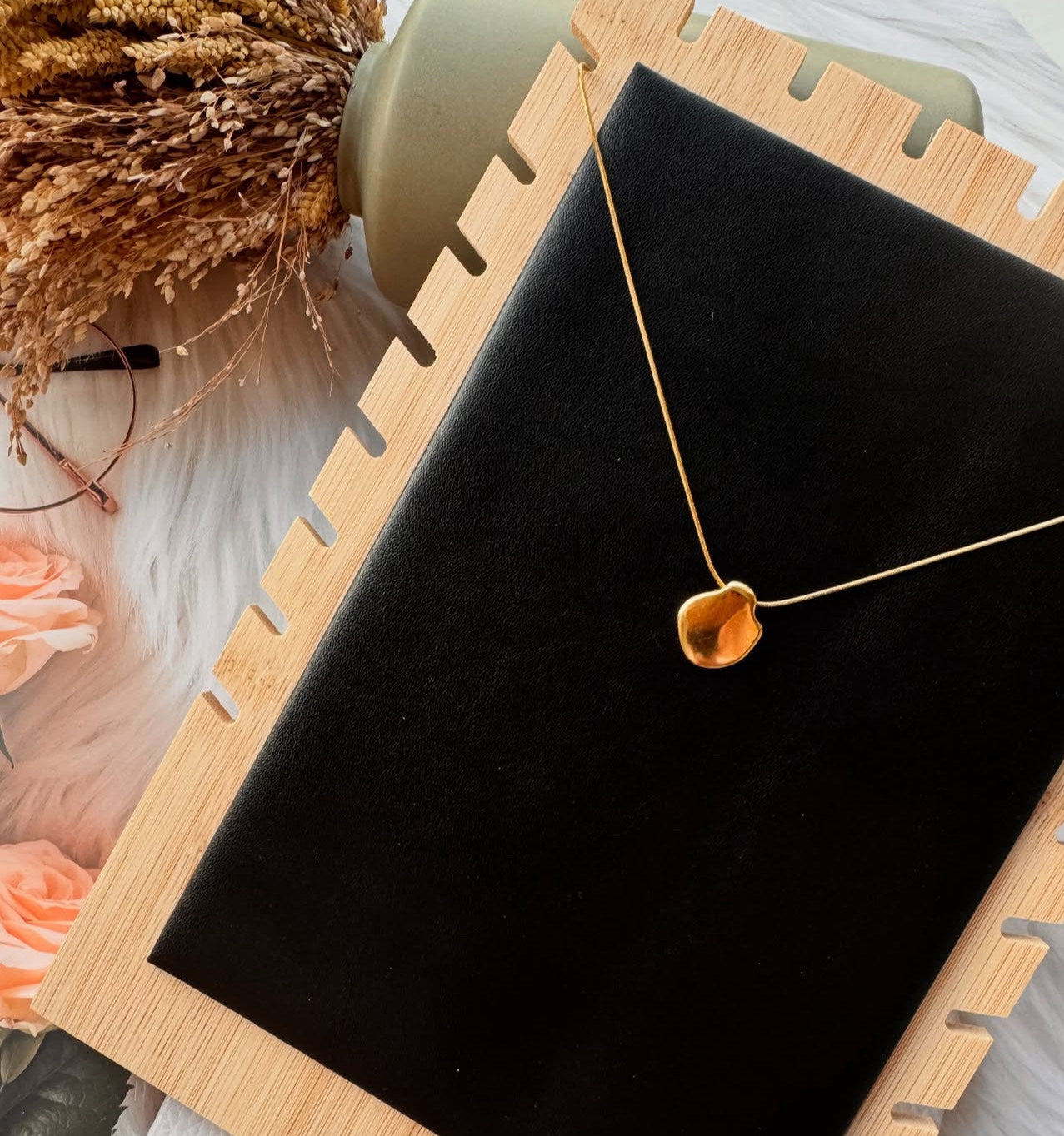 The Molten Gold Organic Medallion Necklace