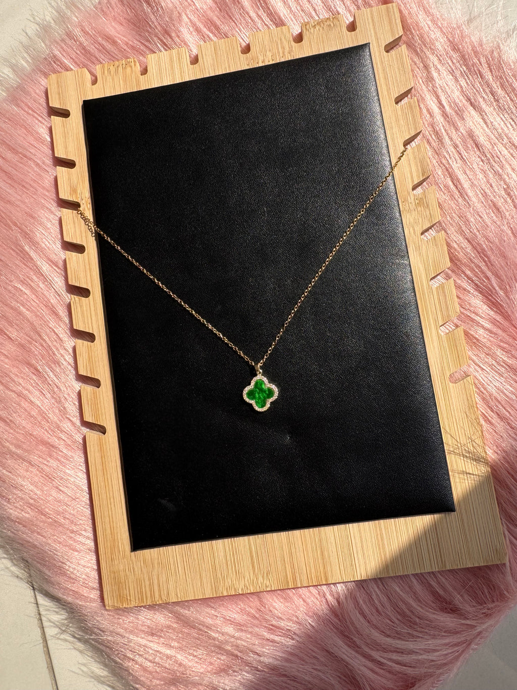 The Emerald Clover Halo Necklace