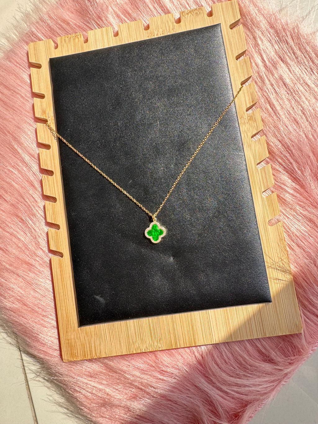 The Emerald Clover Halo Necklace