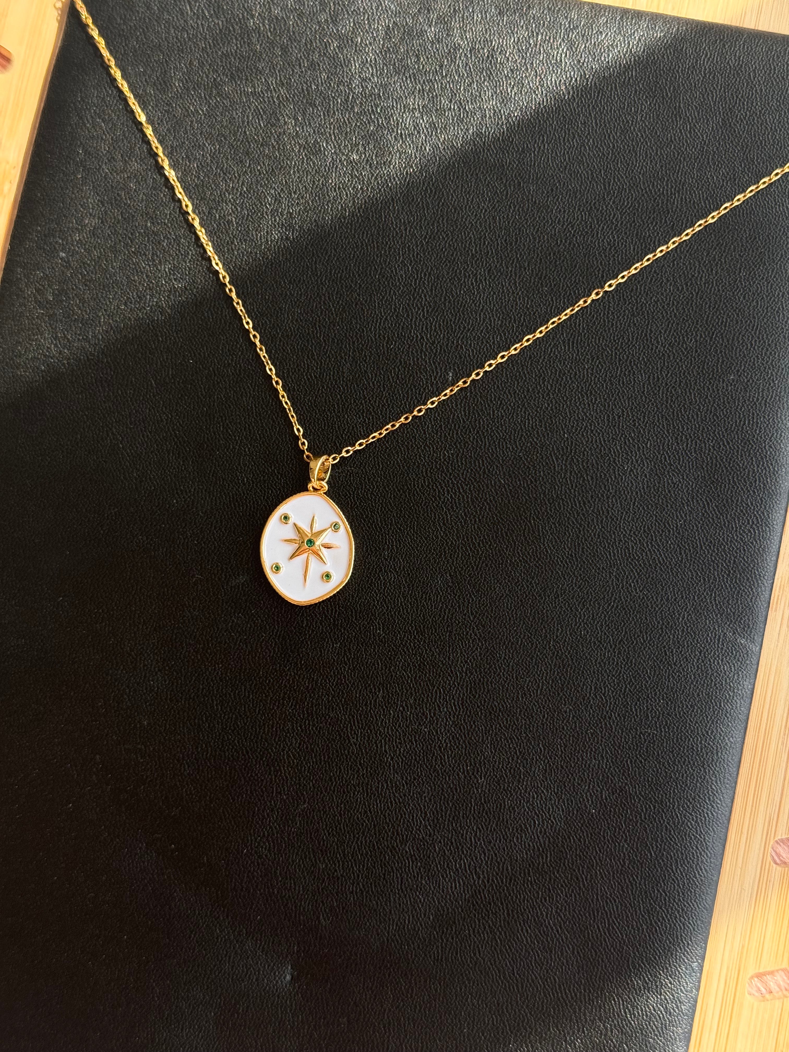 The Celestial Compass Oval Necklace