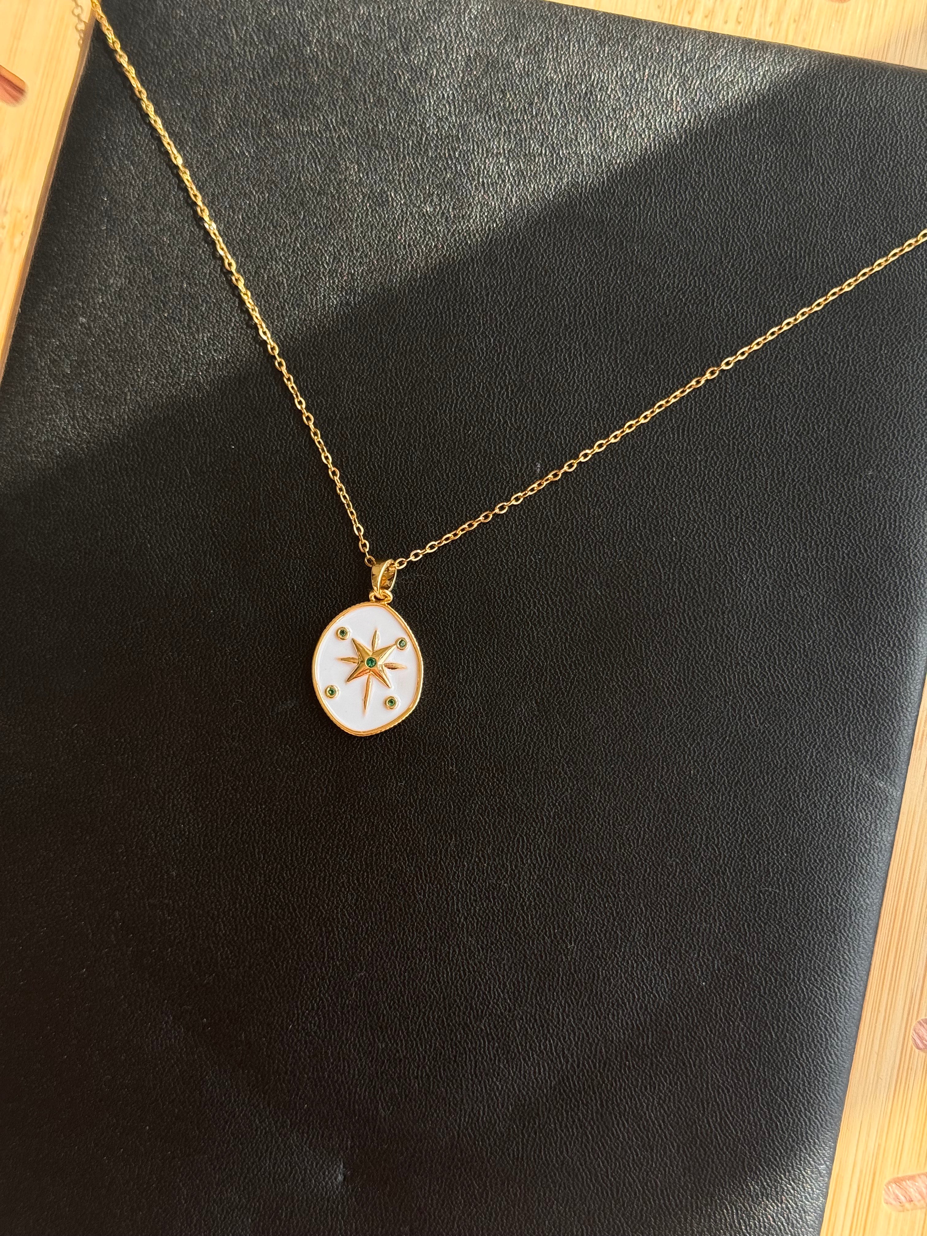 The Celestial Compass Oval Necklace