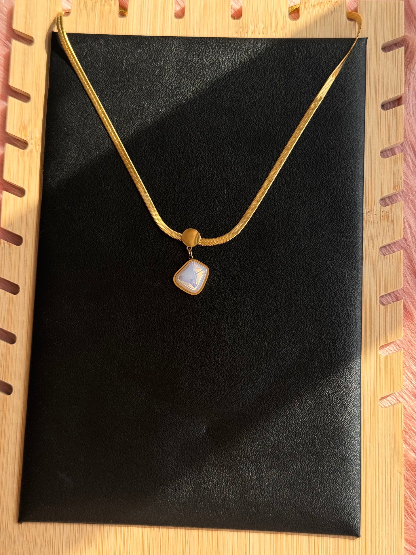 Iridescent Aura Drop Necklace