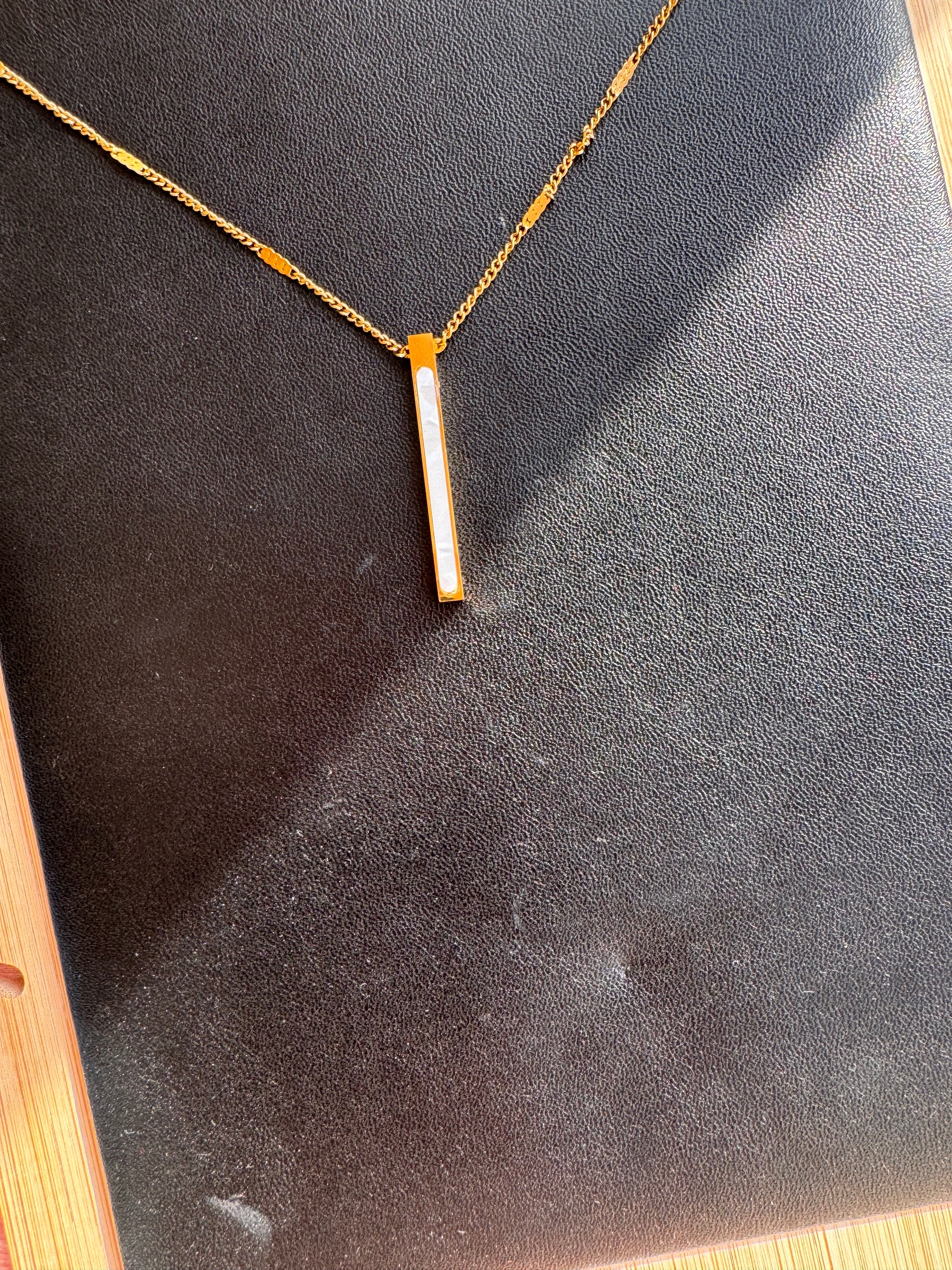 The Pearl-Lustre Vertical Bar Necklace