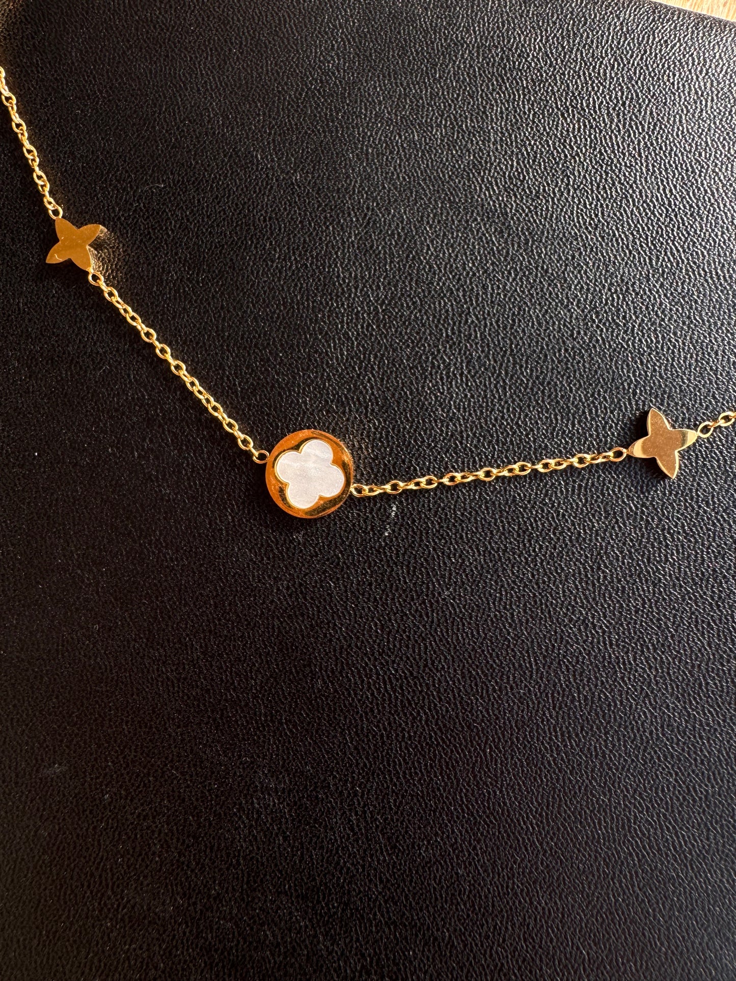 Petite Clover & Star Charm Necklace