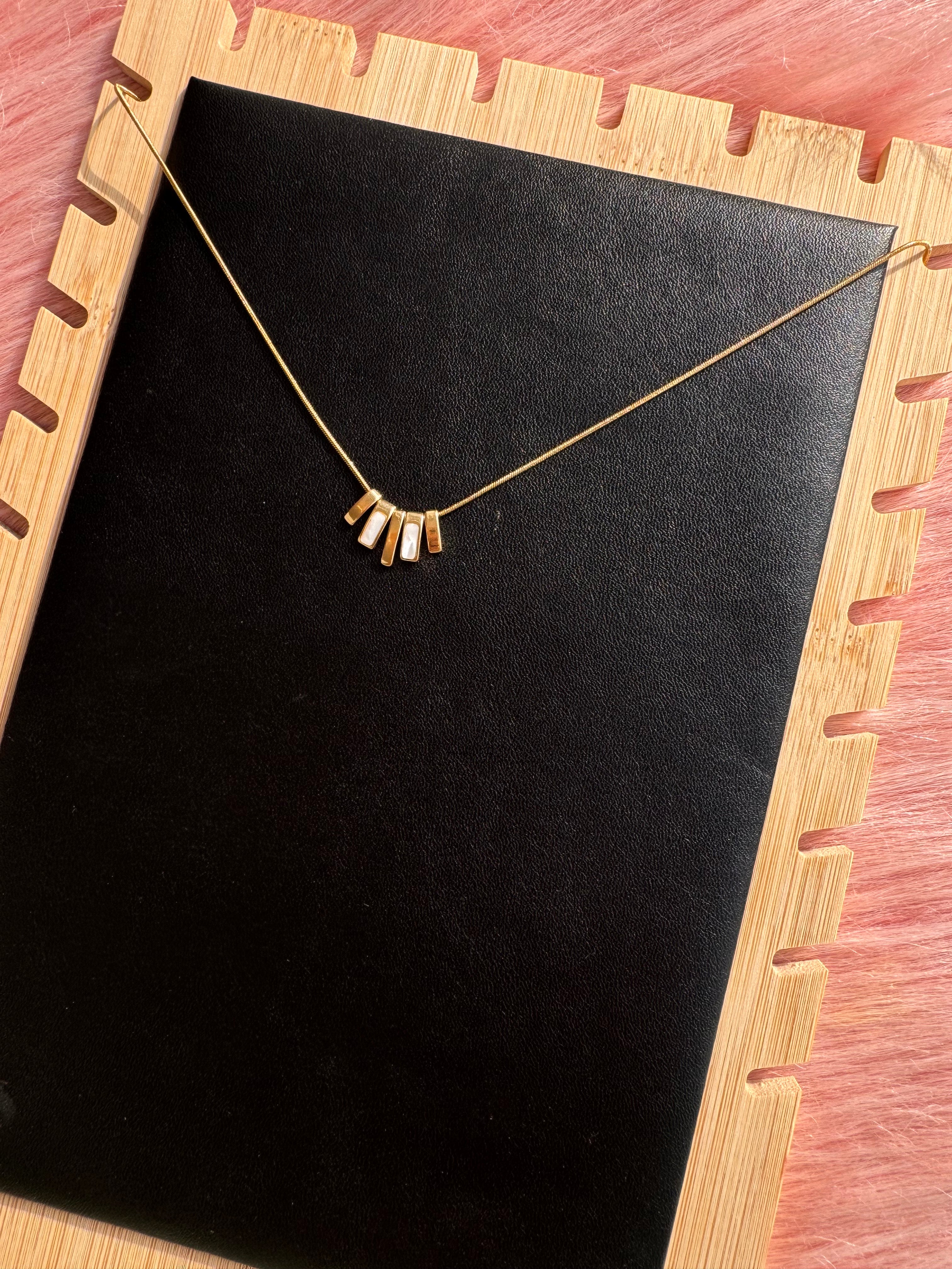 The Pearl-Lustre Radiant Bar Necklace