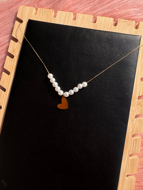 The Asymmetric Pearl Heart Necklace