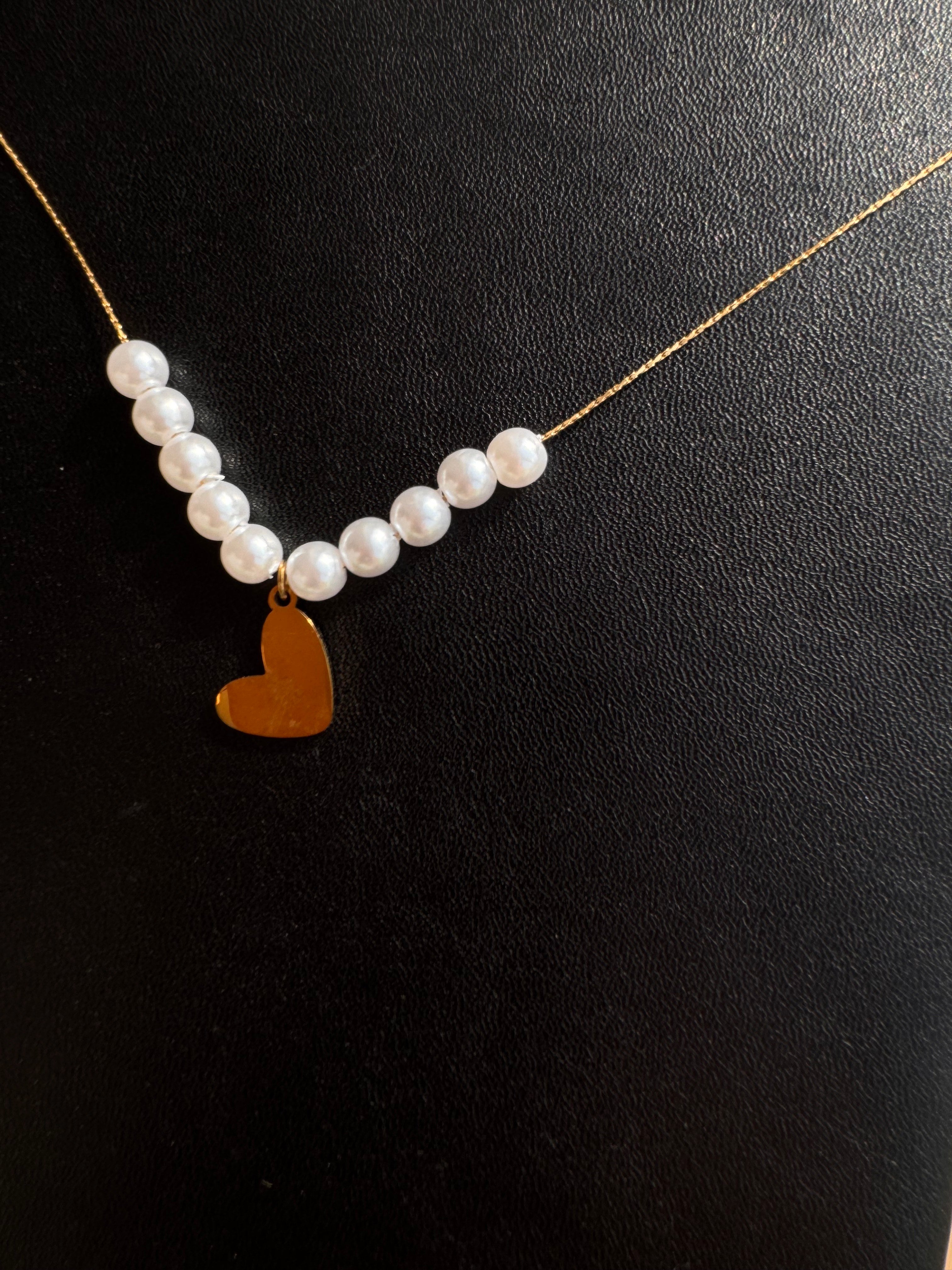The Asymmetric Pearl Heart Necklace
