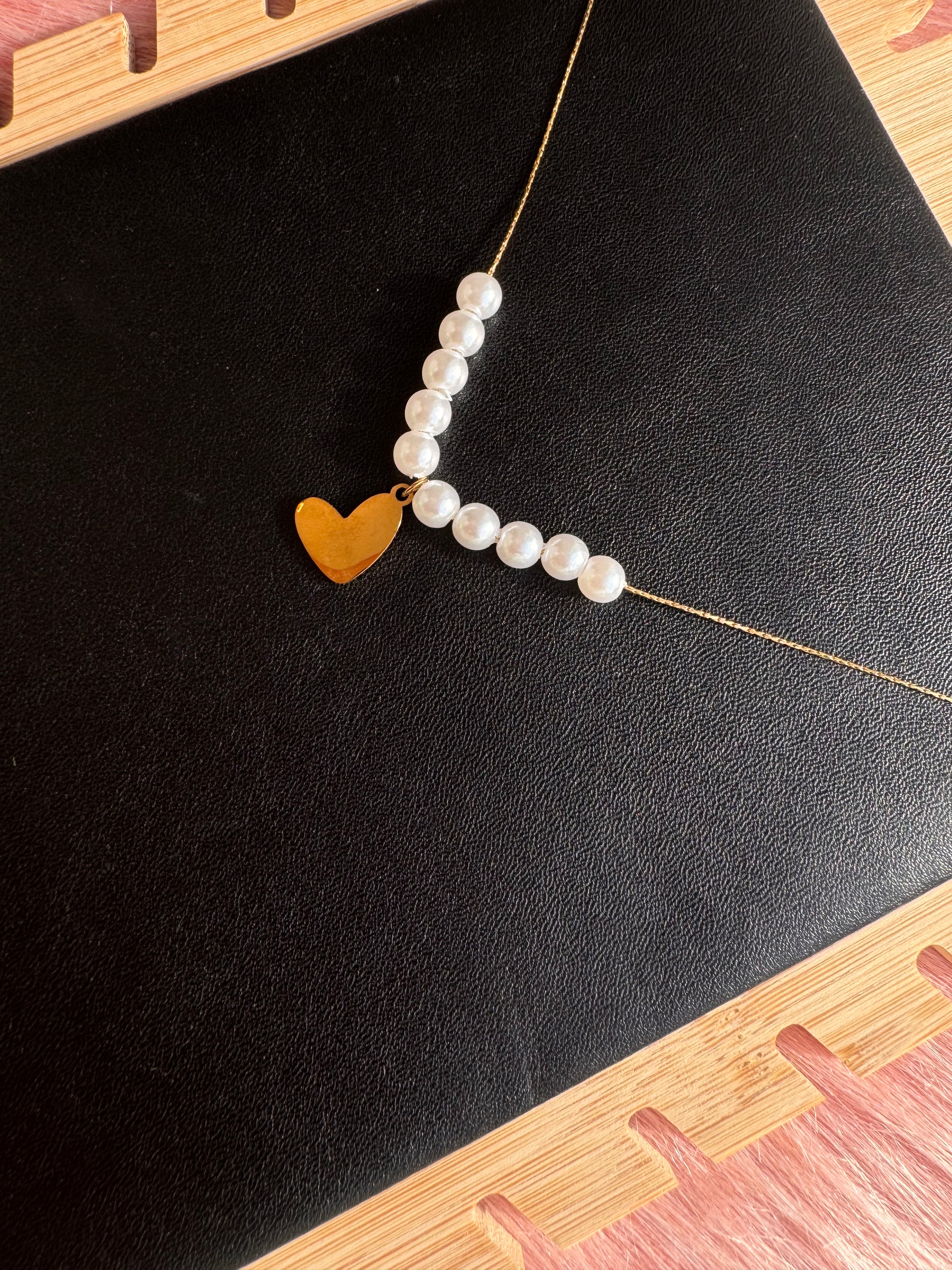 The Asymmetric Pearl Heart Necklace